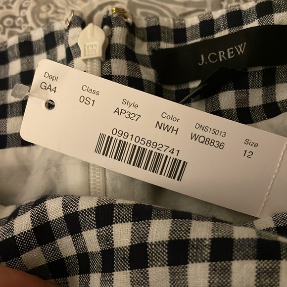 J. Crew Black and White Gingham Jumpsuit with Spaghetti Straps - Picture 5 of 6